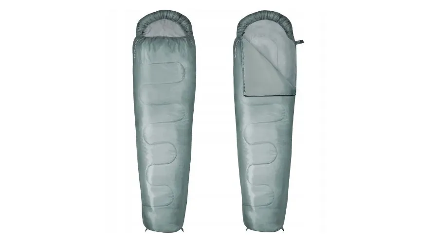 Warm mummy-type sleeping bag, compression hood