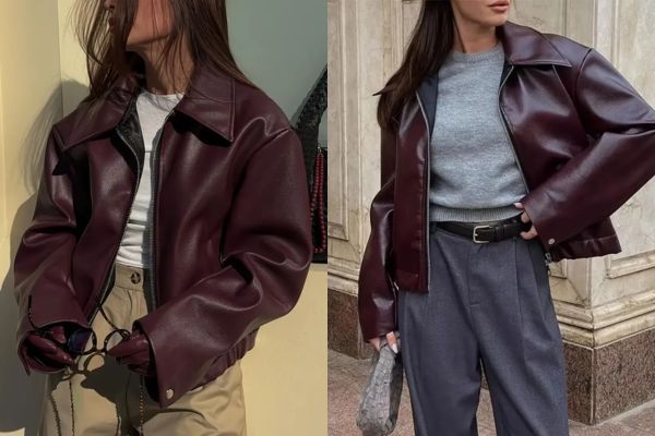 Wygodna kurtka motocyklowa PU dla kobiet w stylu retro